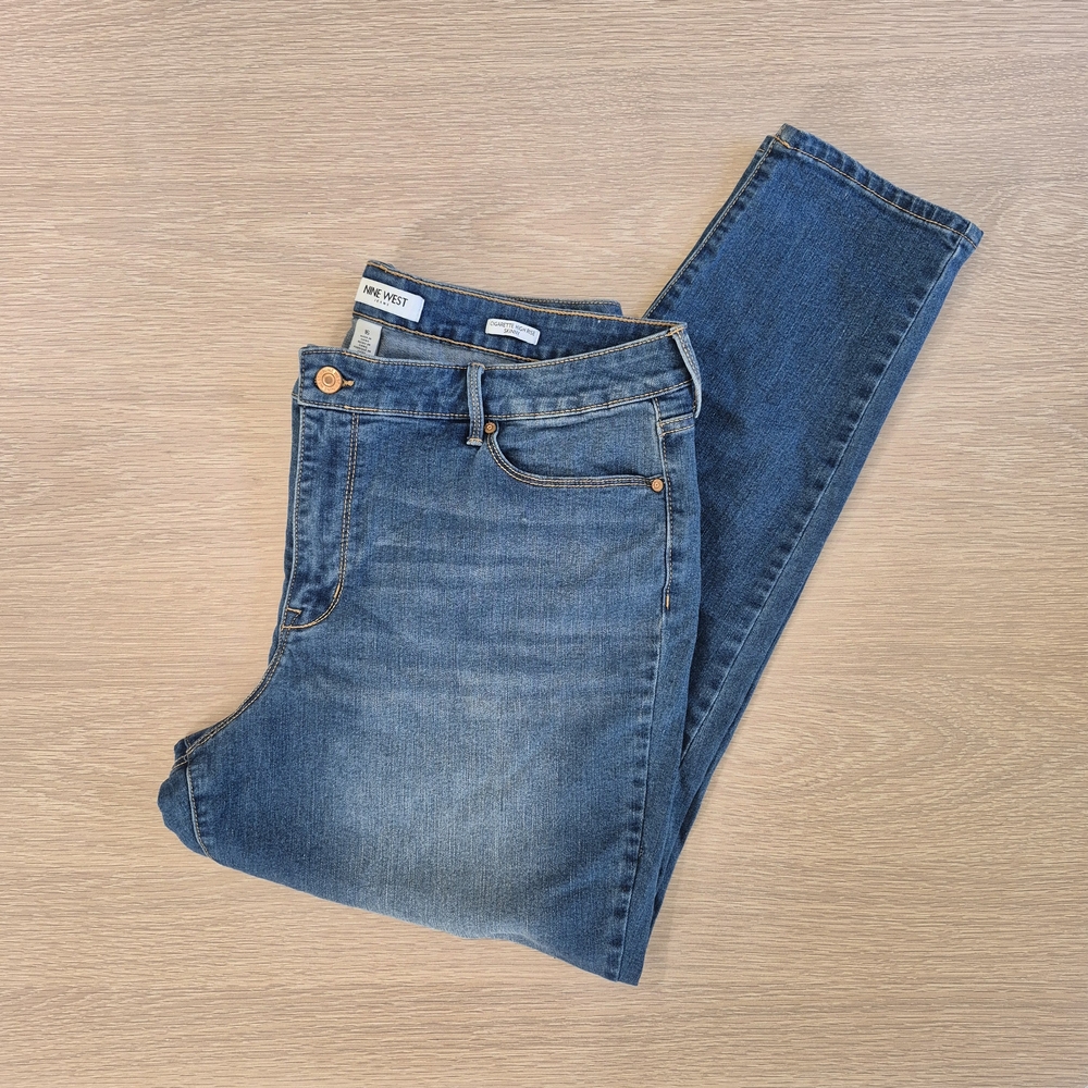 Nine West High Rise Blue Denim Skinny Jeans for Women